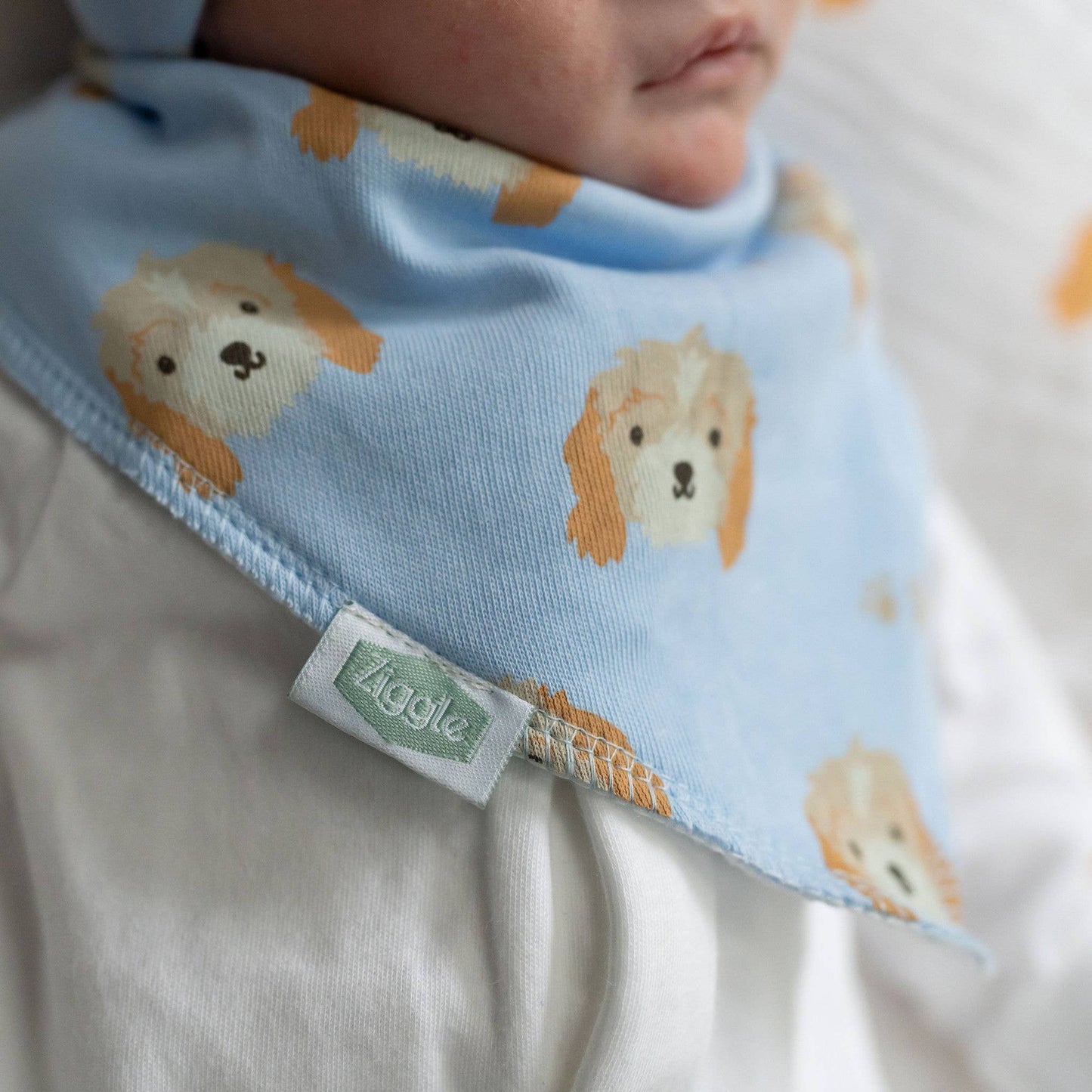 Cockapoo Puppy Baby Blue Bandana Bib for Babies and Toddlers