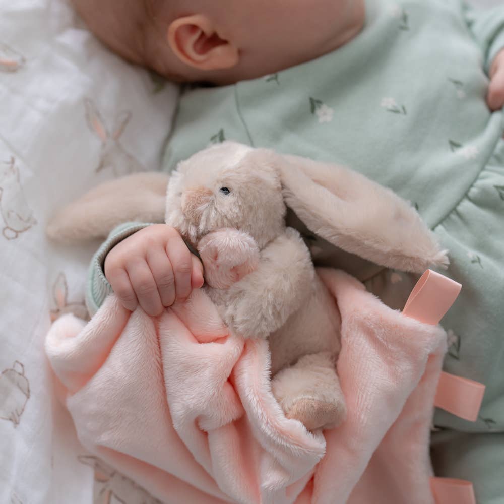 Beige Bunny Plush Baby Comforter Blanket Soft Toy