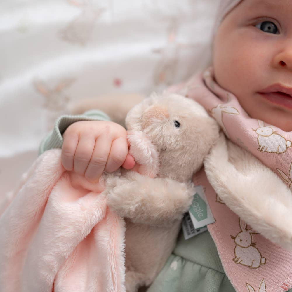 Beige Bunny Plush Baby Comforter Blanket Soft Toy