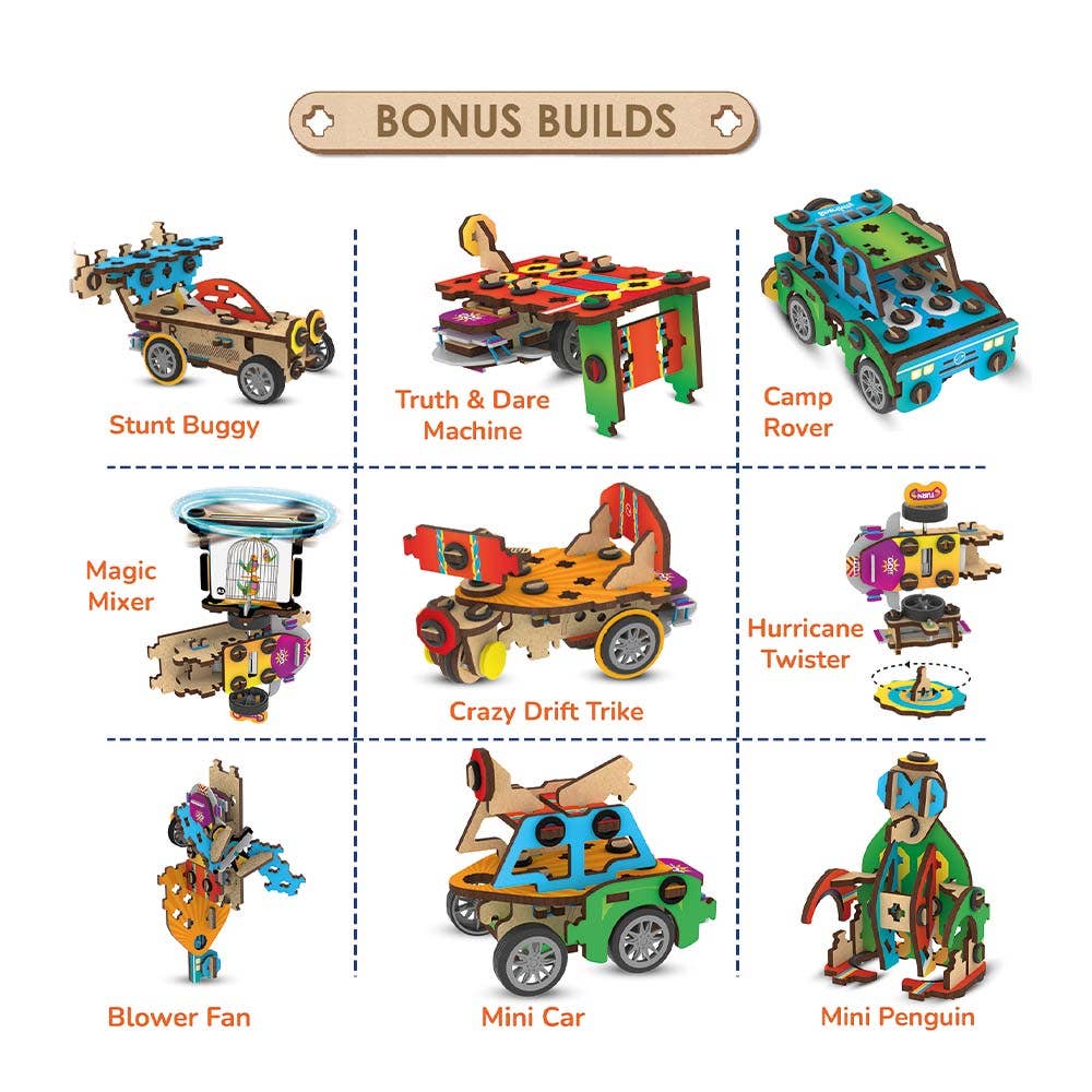 Spin-n-Go Kit : Spinning and Racing Construction Set for Kids, STEM Learning