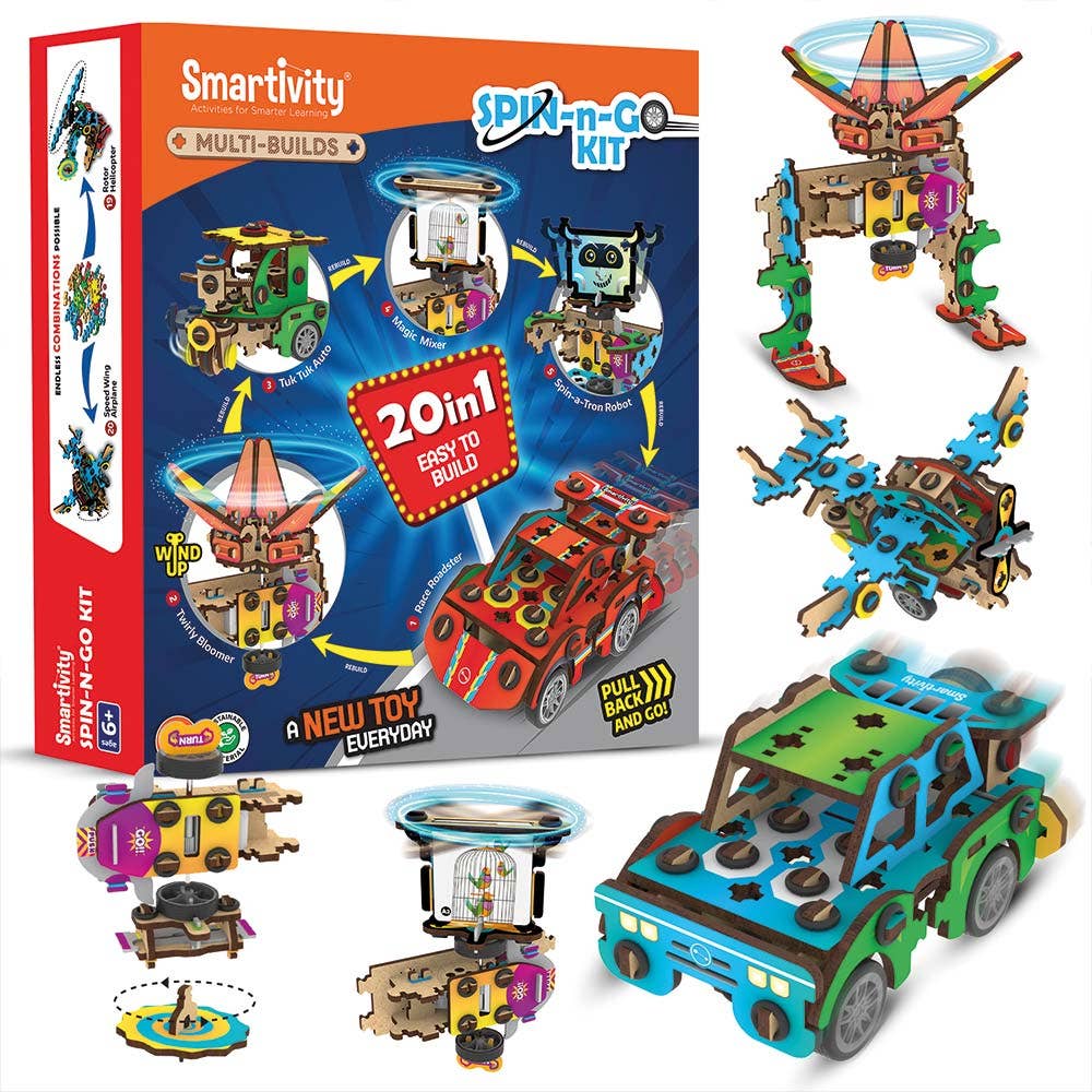 Spin-n-Go Kit : Spinning and Racing Construction Set for Kids, STEM Learning