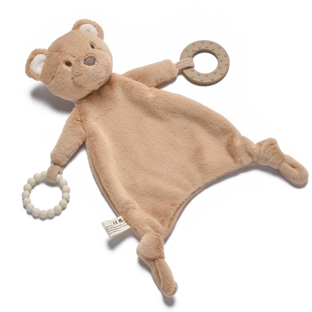 Soft Baby Comforter with Silicone Teether Rabbit – Newborn Soothing Toy