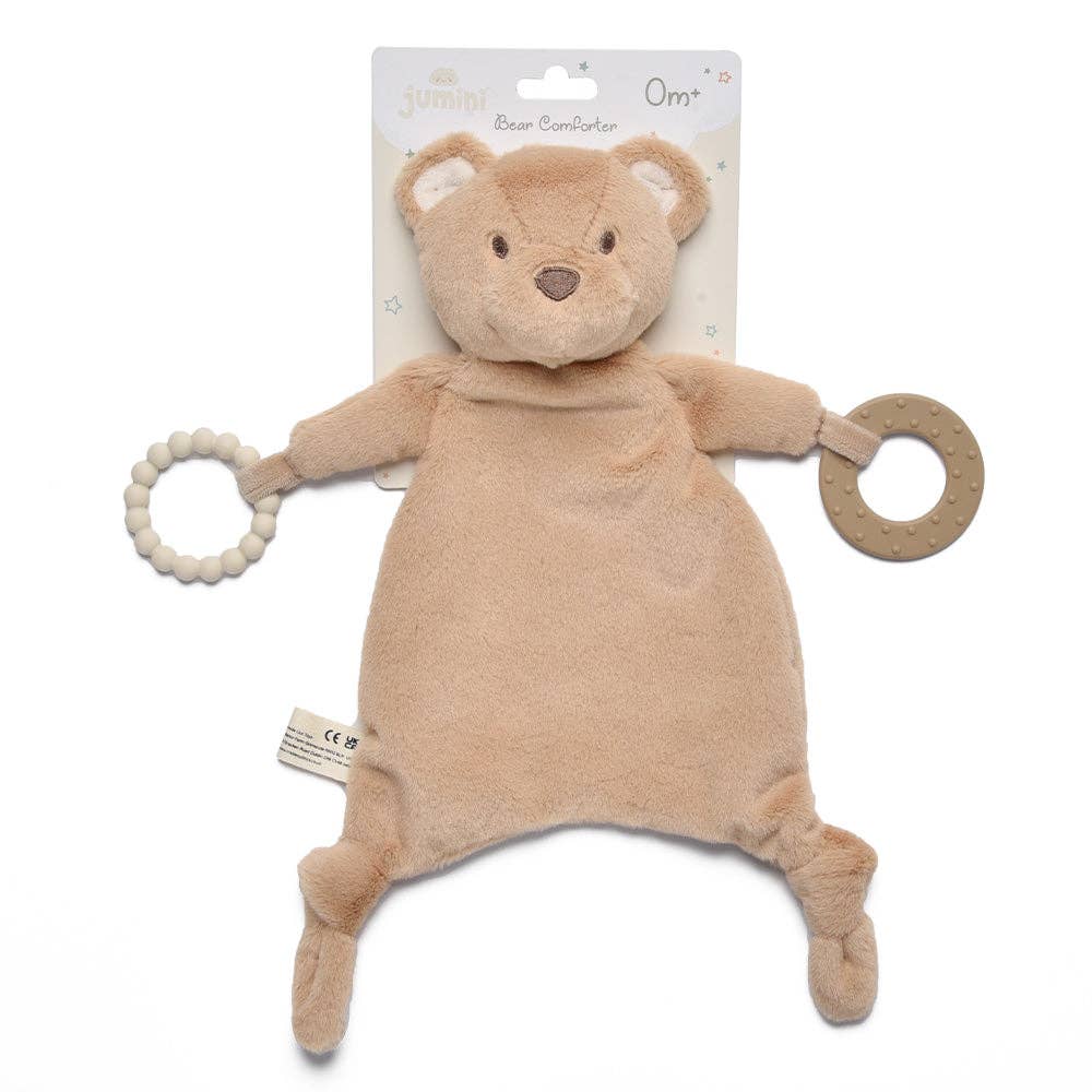Soft Baby Comforter with Silicone Teether Rabbit – Newborn Soothing Toy