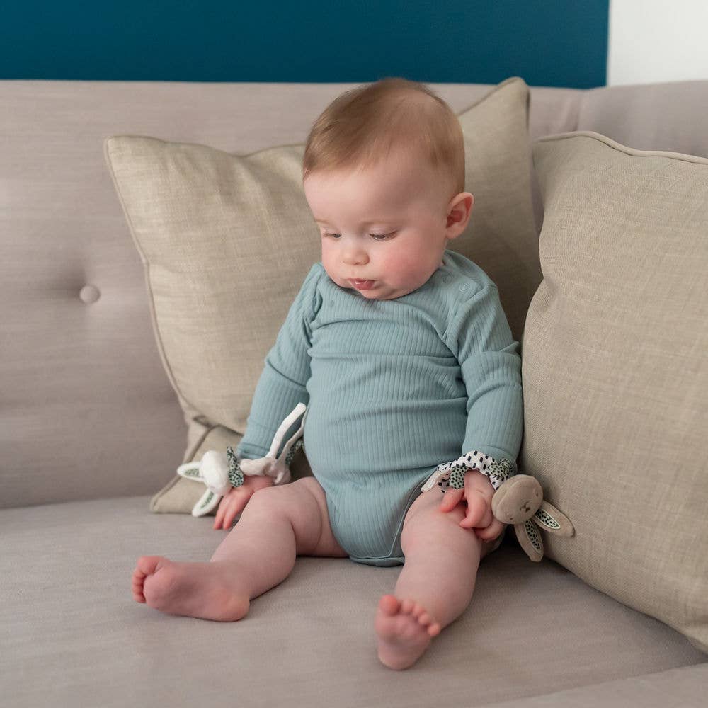 Baby Wrist Rattles Set of 2 Soft Sensory Toys for Newborns and Infants