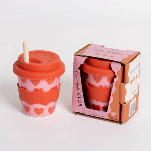 Love Heart Babychino Cup – Eco-Friendly with Silicone Lid