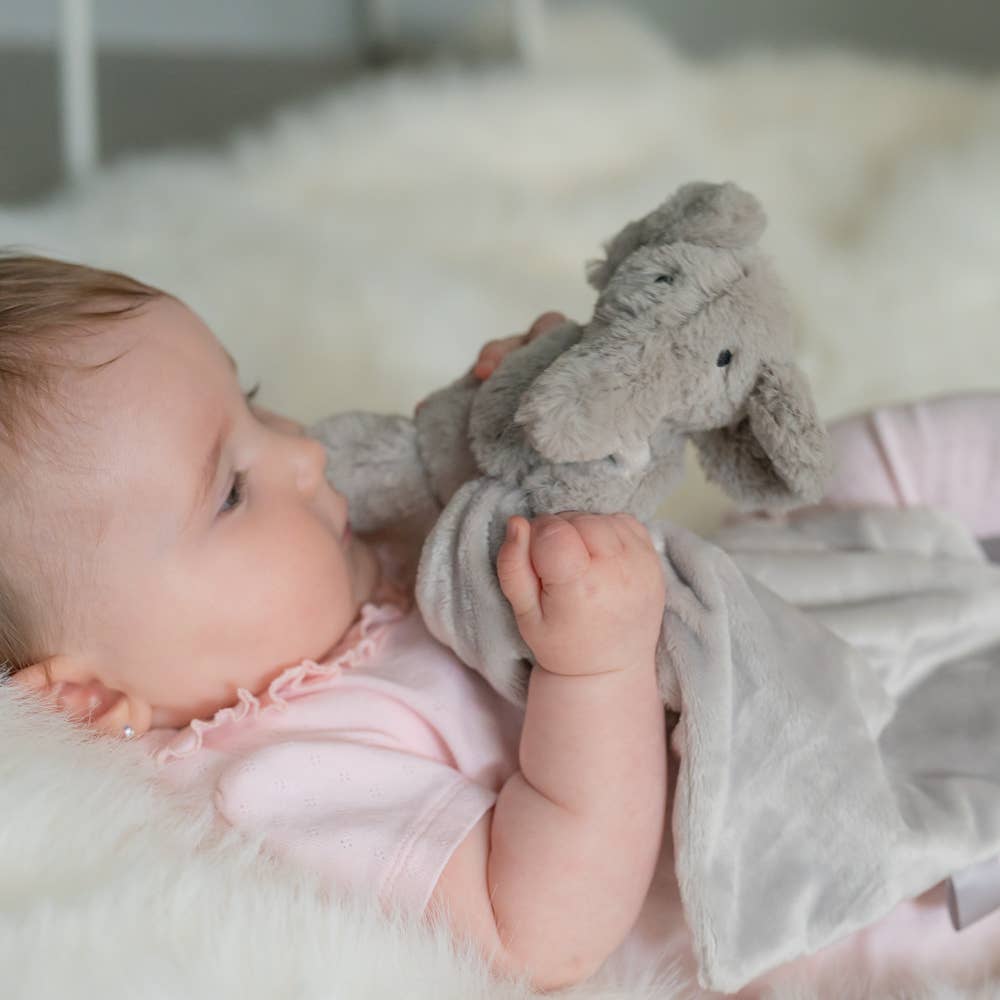 Grey Elephant Baby Comforter - Soft Plush Security Blanket