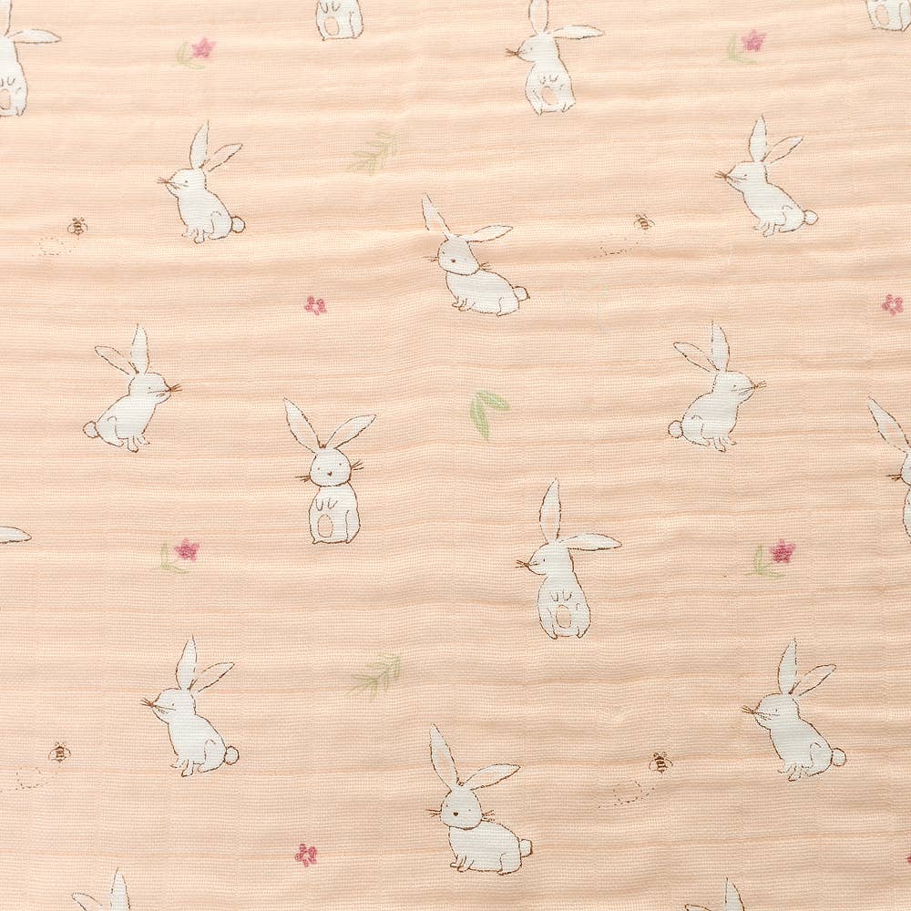 Soft Cotton Baby Muslin Cloth in Cute Bunny Prints
