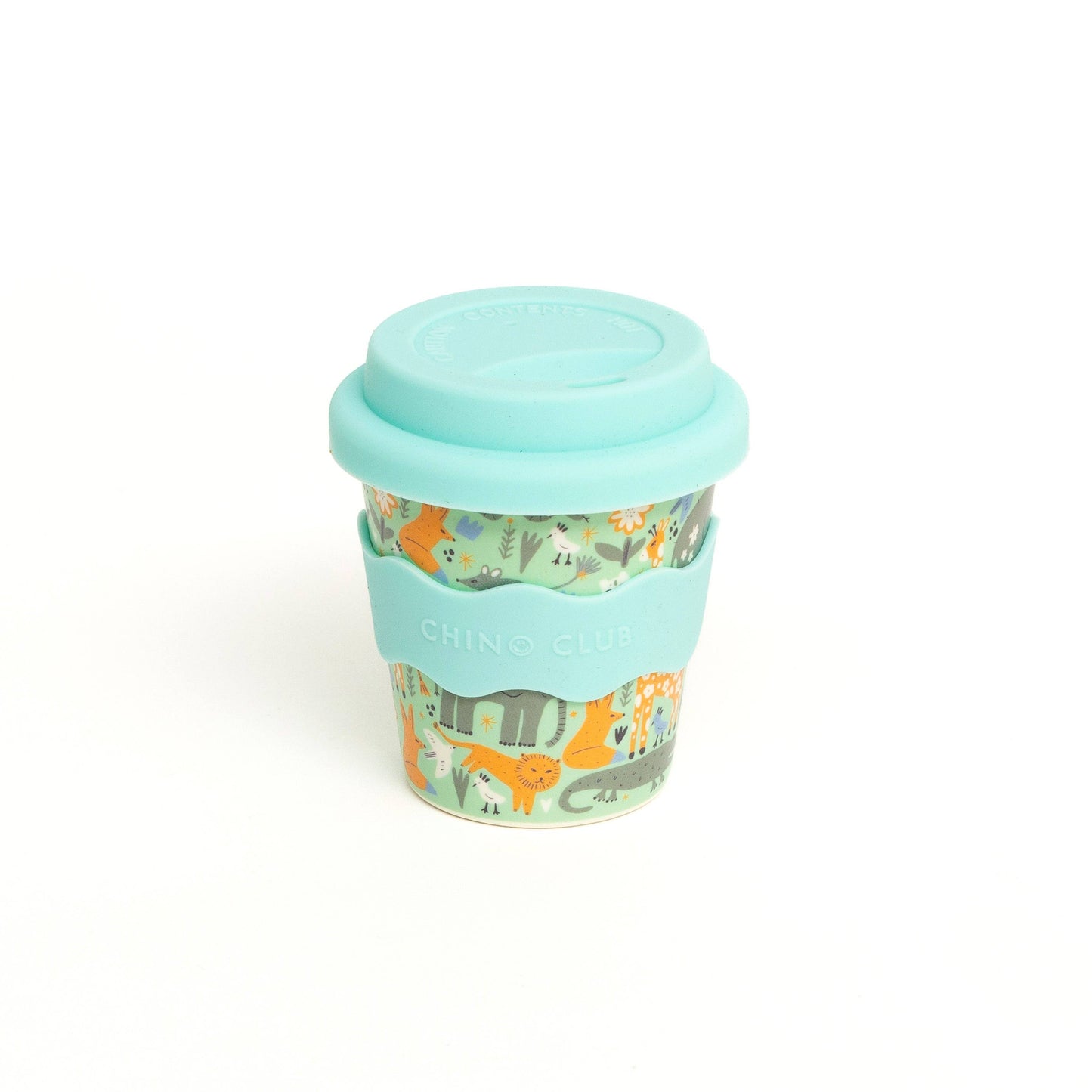 Wild Animal Babychino Cup with Silicone Lid 120ml Eco-Friendly Gift Box