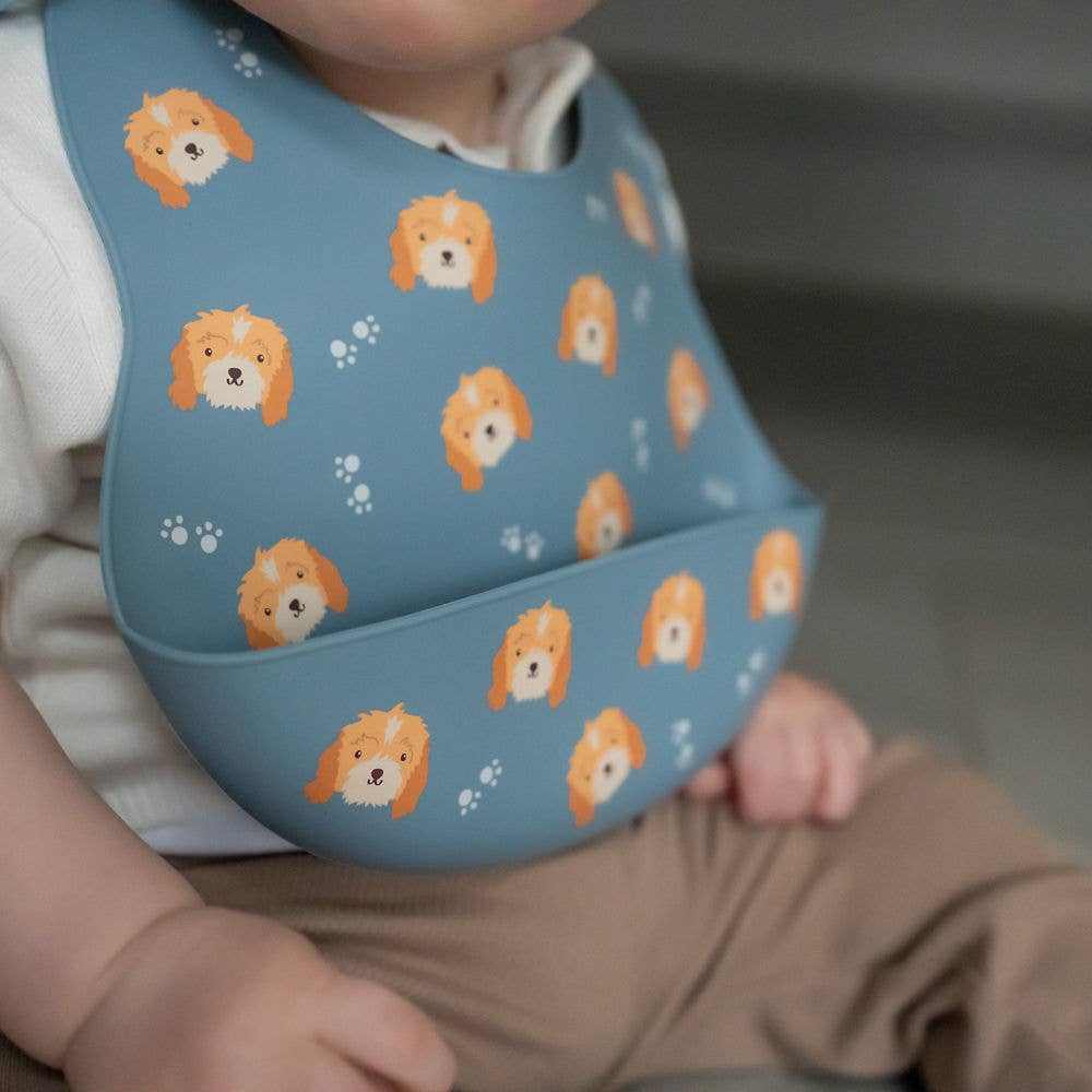 Cockapoo Silicone Baby Bib with Food Catcher