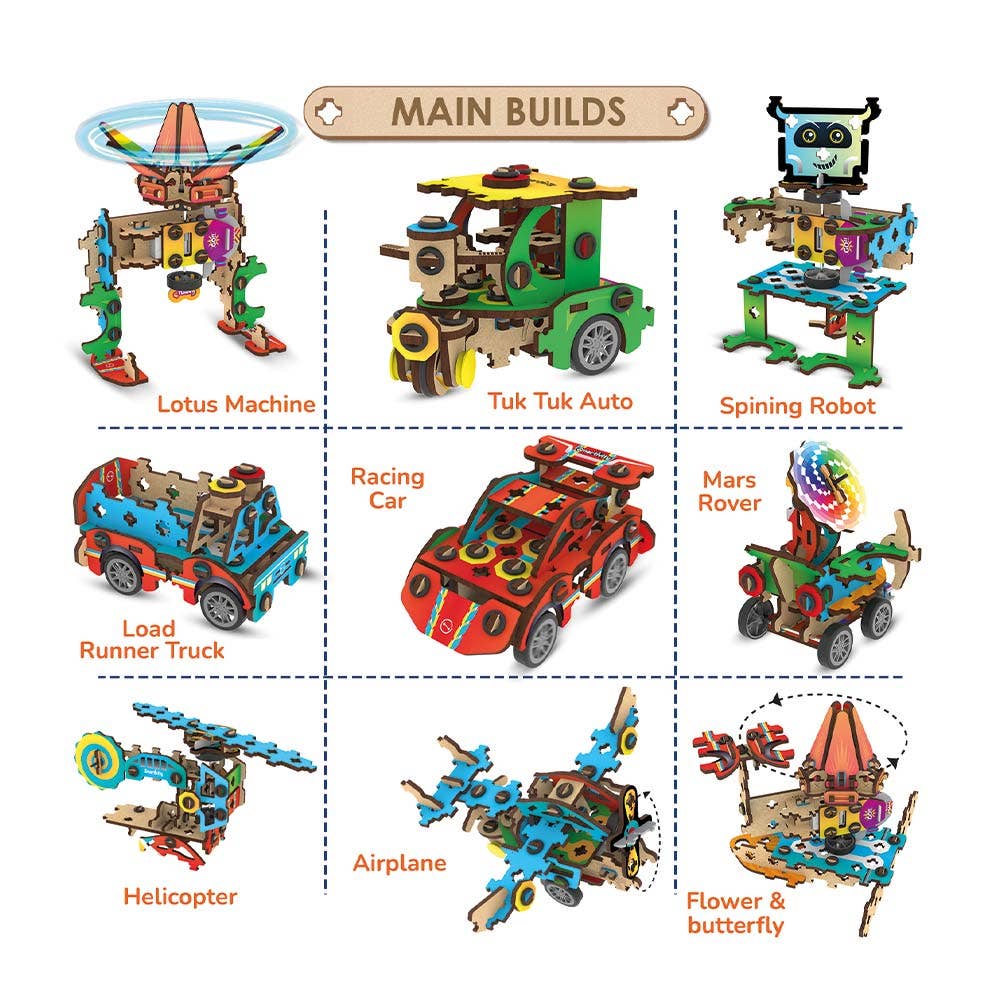 Spin-n-Go Kit : Spinning and Racing Construction Set for Kids, STEM Learning