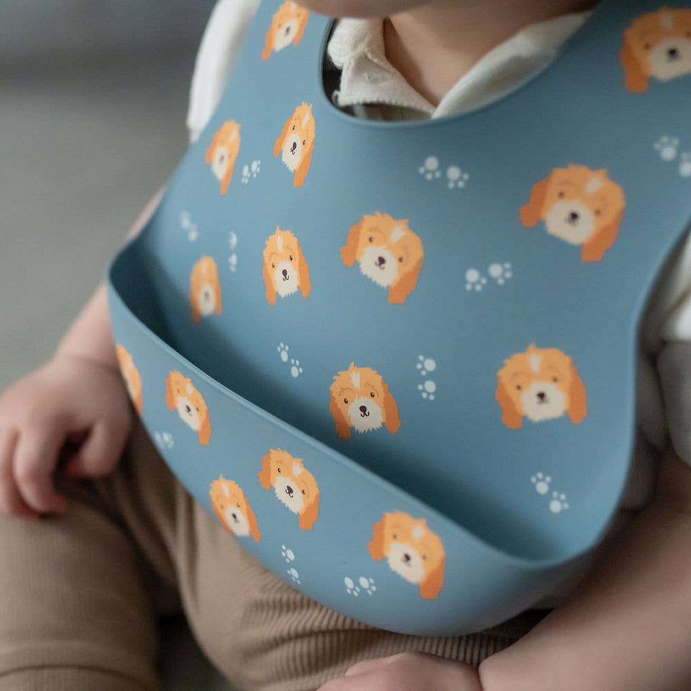 Cockapoo Silicone Baby Bib with Food Catcher