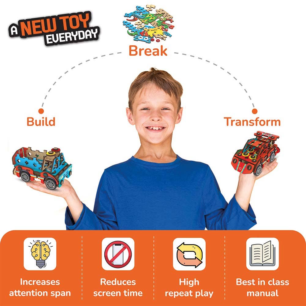 Spin-n-Go Kit : Spinning and Racing Construction Set for Kids, STEM Learning