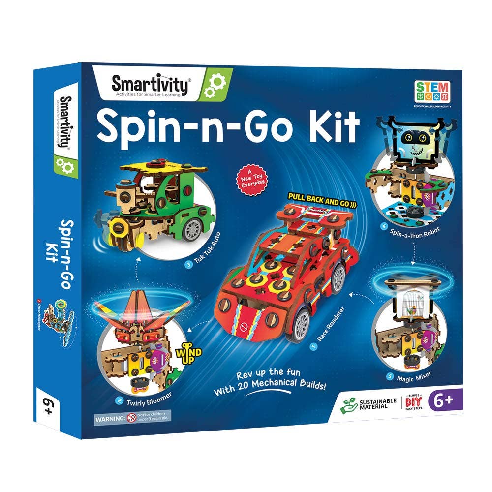 Spin-n-Go Kit : Spinning and Racing Construction Set for Kids, STEM Learning