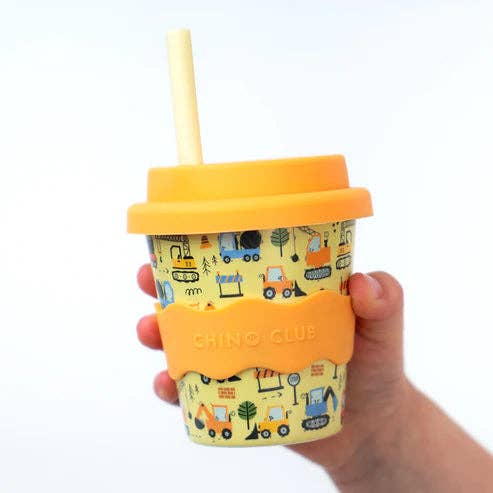 Digger Babychino Cup 120ml with Silicone Lid and Grip Band Eco-Friendly Gift Box