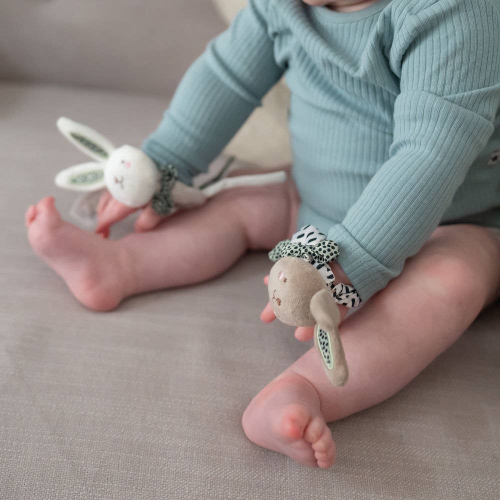 Baby Wrist Rattles Set of 2 Soft Sensory Toys for Newborns and Infants