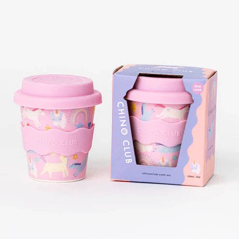 Pink Unicorn Babychino Cup - Reusable with Silicone Lid