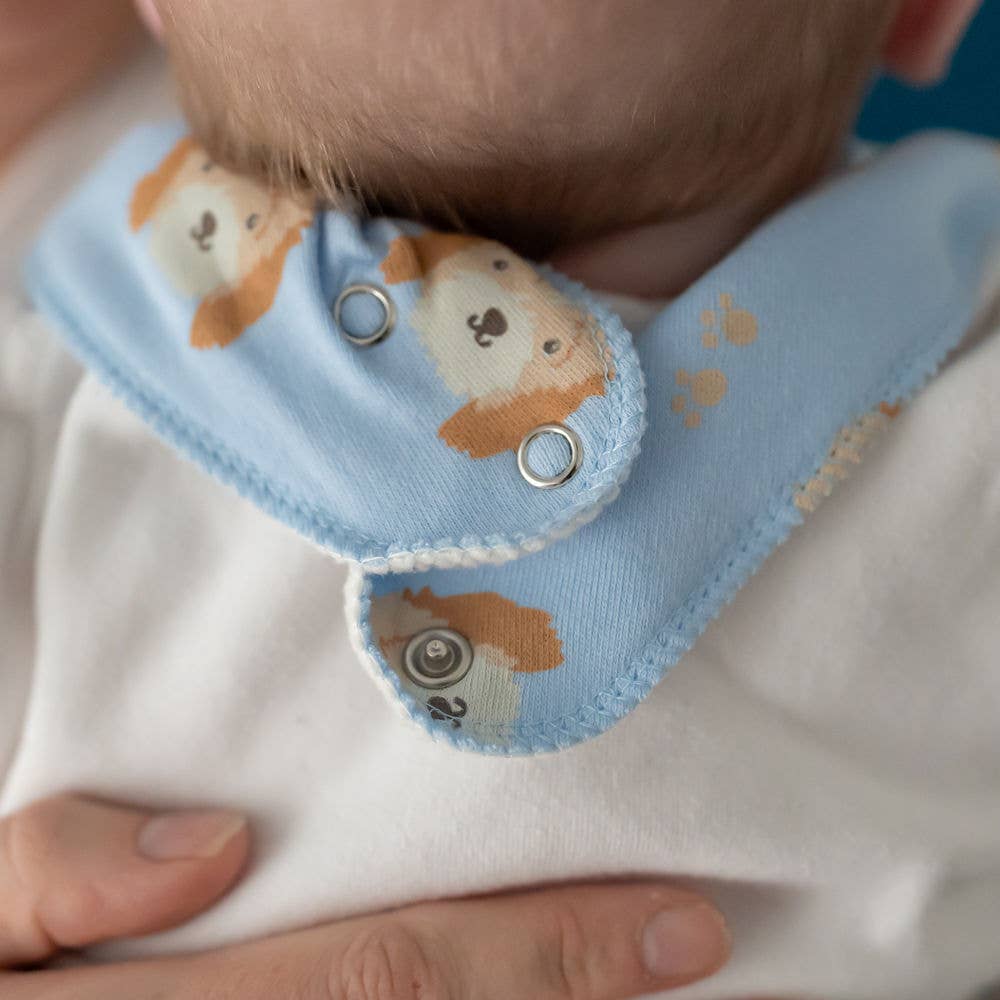 Cockapoo Puppy Baby Blue Bandana Bib for Babies and Toddlers