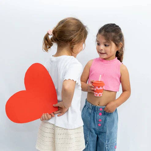 Love Heart Babychino Cup – Eco-Friendly with Silicone Lid