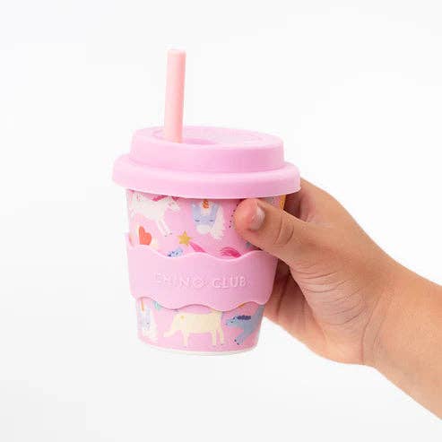 Pink Unicorn Babychino Cup - Reusable with Silicone Lid