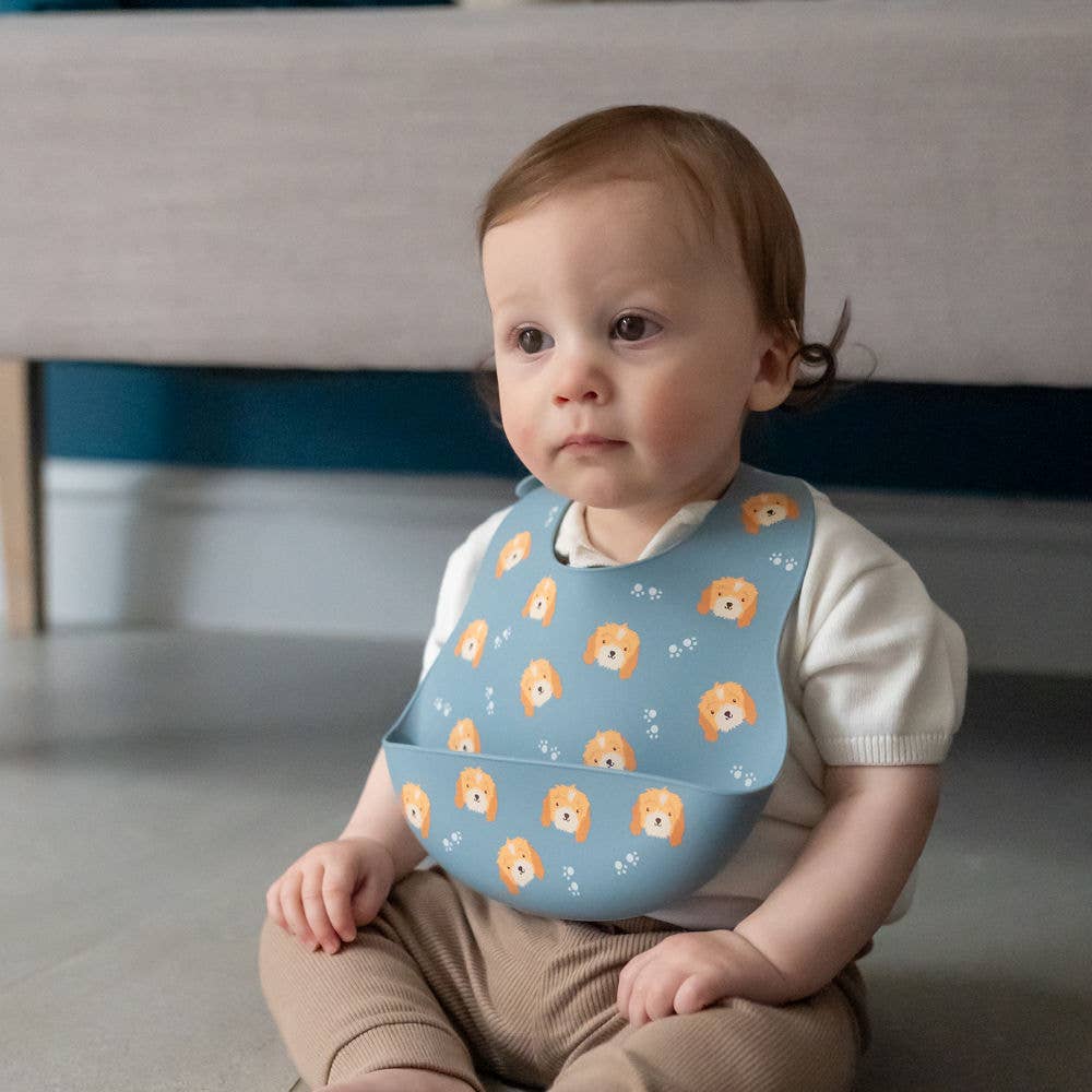 Cockapoo Silicone Baby Bib with Food Catcher