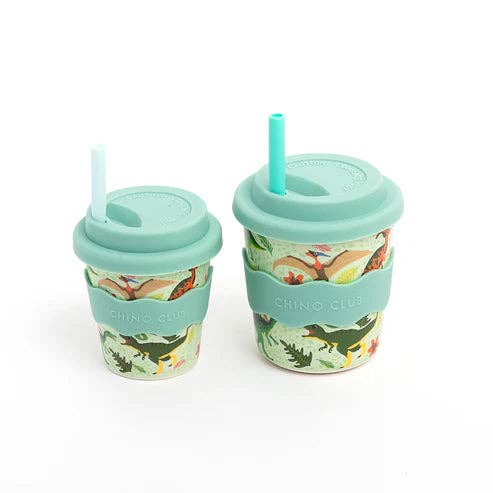 Dinosaur Adventure Kids Cup with Silicone Lid and Straw 240ml Eco-Friendly Gift Box