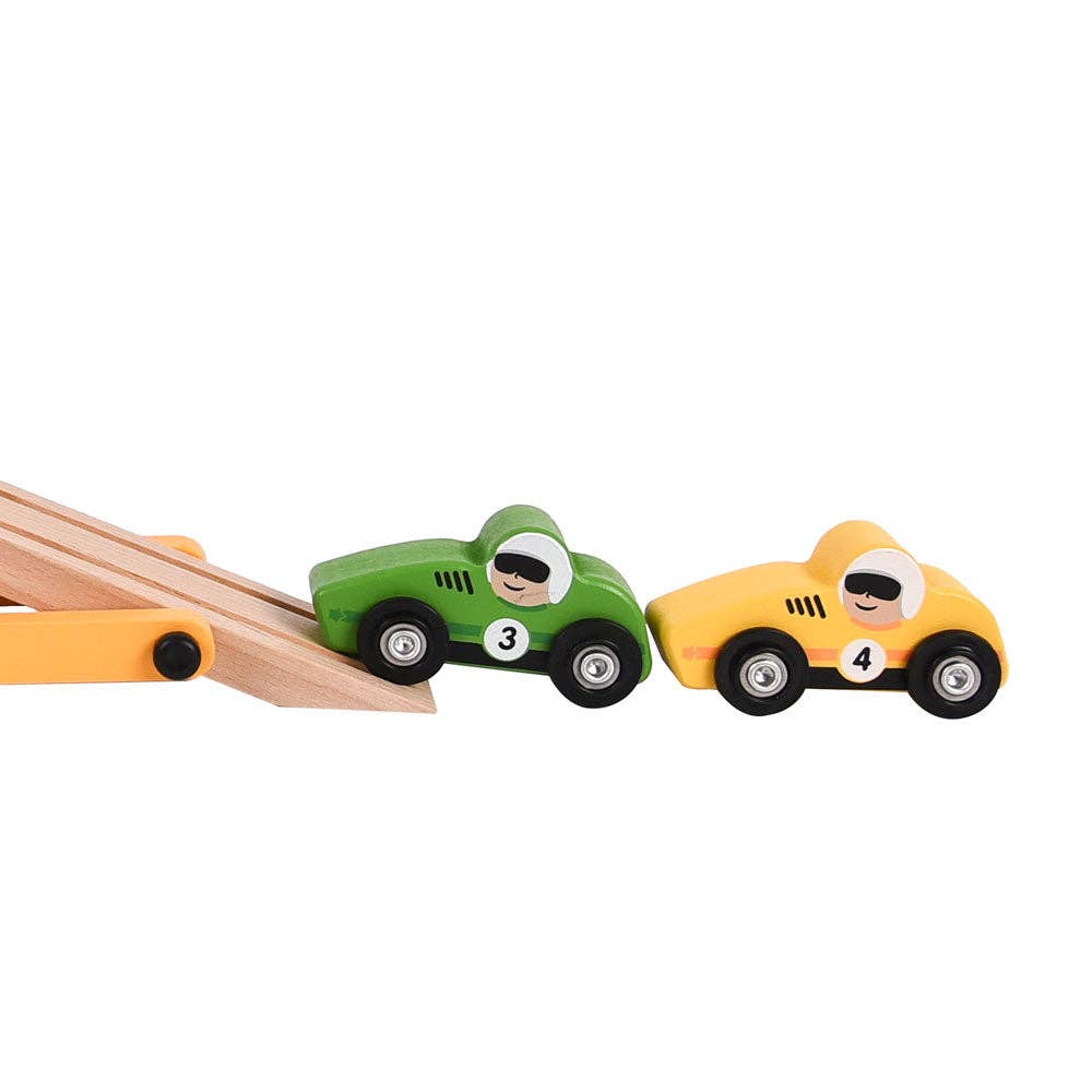 Jumini City Car Transporter Toy with 4 Removable Cars for Toddlers