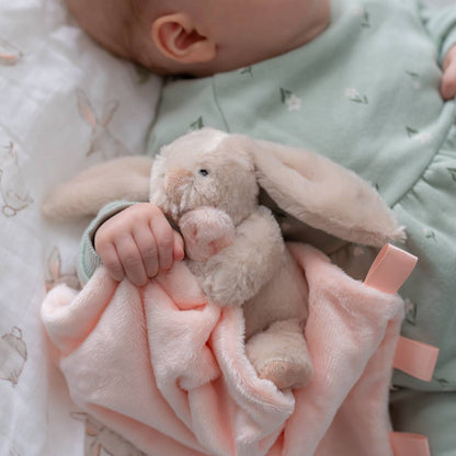 Beige Bunny Plush Baby Comforter Blanket Soft Toy
