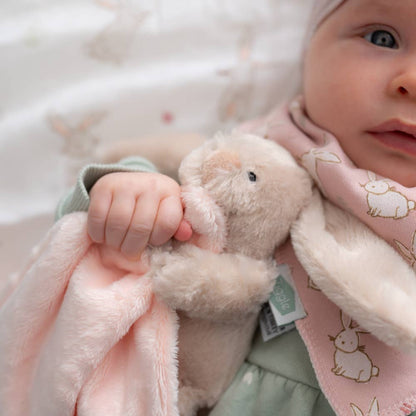Beige Bunny Plush Baby Comforter Blanket Soft Toy