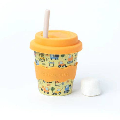 Digger Babychino Cup 120ml with Silicone Lid and Grip Band Eco-Friendly Gift Box