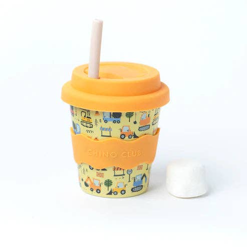Digger Babychino Cup 120ml with Silicone Lid and Grip Band Eco-Friendly Gift Box