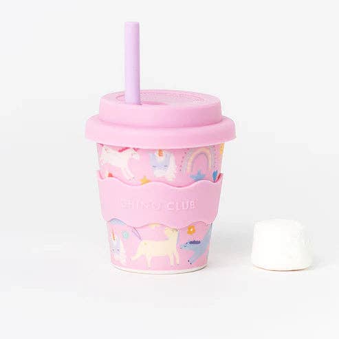 Pink Unicorn Babychino Cup - Reusable with Silicone Lid