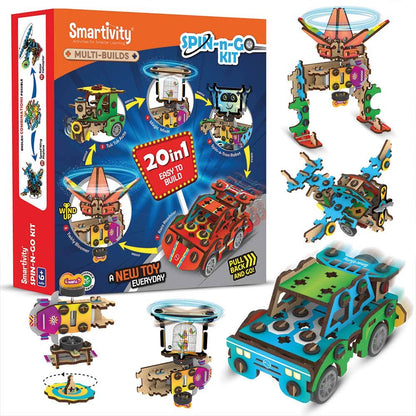 Spin-n-Go Kit : Spinning and Racing Construction Set for Kids, STEM Learning