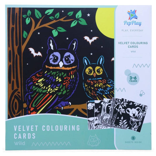Premium Velvet Colouring Cards for Kids - Set of 5 Wild Themes