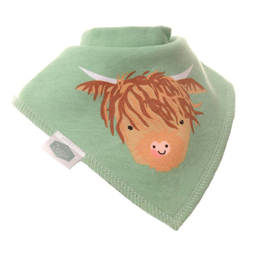 Highland Cow Baby Bandana Bib - Soft Cotton Dribble Bib for Boys and Girls