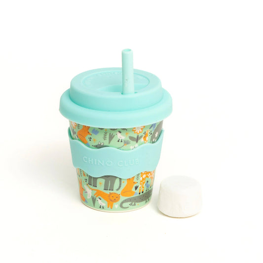 Wild Animal Babychino Cup with Silicone Lid 120ml Eco-Friendly Gift Box