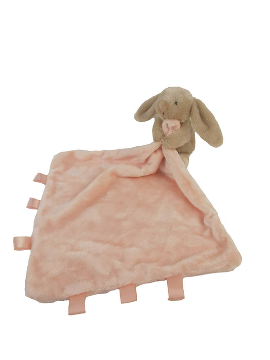 Beige Bunny Plush Baby Comforter Blanket Soft Toy