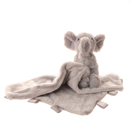 Grey Elephant Baby Comforter - Soft Plush Security Blanket