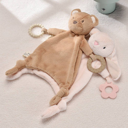 Soft Baby Comforter with Silicone Teether Rabbit – Newborn Soothing Toy