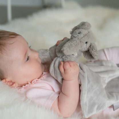 Grey Elephant Baby Comforter - Soft Plush Security Blanket