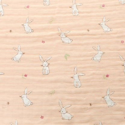 Soft Cotton Baby Muslin Cloth in Cute Bunny Prints