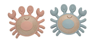 Jumini Crab Baby Teether - Silicone & Sustainable Wood Toy for Newborns