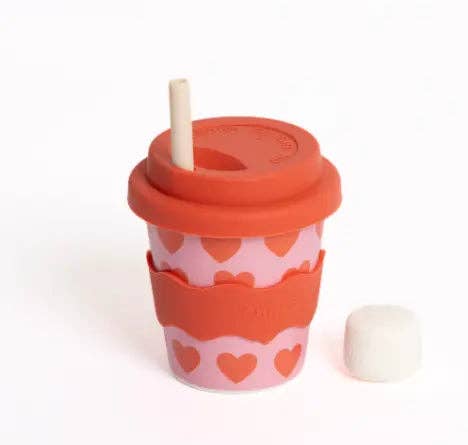 Love Heart Babychino Cup – Eco-Friendly with Silicone Lid
