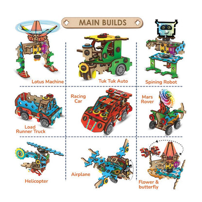 Spin-n-Go Kit : Spinning and Racing Construction Set for Kids, STEM Learning