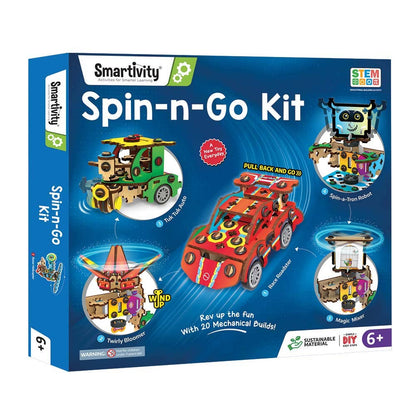 Spin-n-Go Kit : Spinning and Racing Construction Set for Kids, STEM Learning