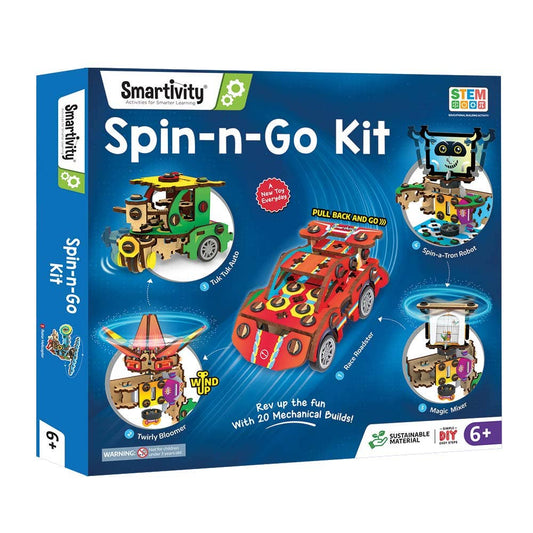 Spin-n-Go Kit : Spinning and Racing Construction Set for Kids, STEM Learning