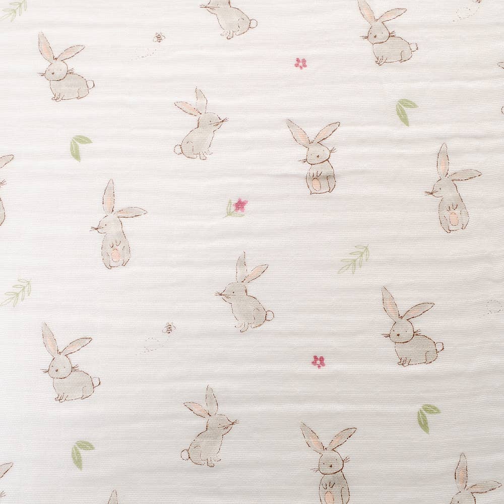 Soft Cotton Baby Muslin Cloth in Cute Bunny Prints