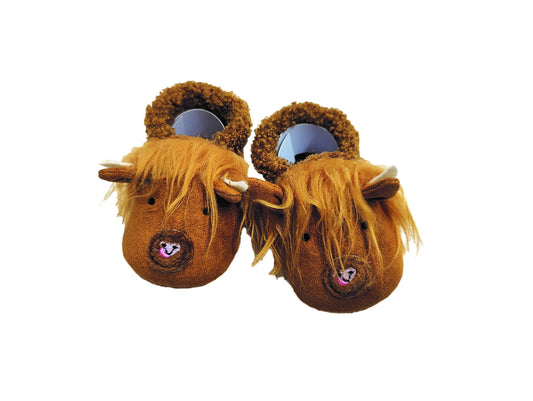 Highland Cow Baby Slippers Cosy Anti Slip Shoes for 6 to 18 Months